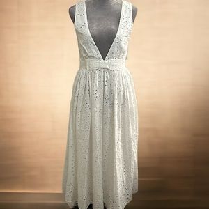 Elegant White Eyelet Maxi Dress